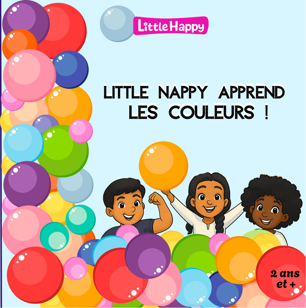 Little Nappy apprend les couleurs — imagier illustré, 24 pages, dès 2 ans