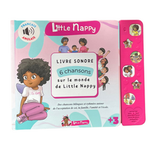 Charger l'image dans la galerie, LIVRE SONORE LITTLE NAPPY - Plongez dans l'univers de l'héroïne afro en 6 chansons français-anglais!
