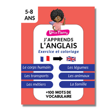 Charger l'image dans la galerie, Cahier d'activités - J'apprends l'anglais - Exercice et coloriage : Apprendre l'anglais facilement de 6 à 8 ans | 100 pages | Little Nappy : enfant en maternelle et primaire