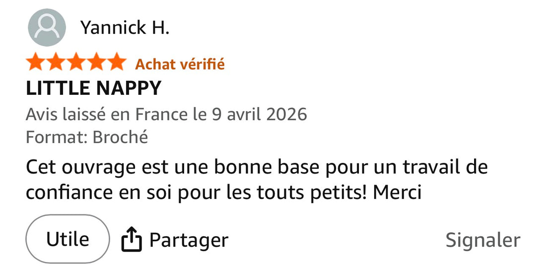 Avis client vérifié 5 étoiles sur Mes affirmations positives Little Nappy