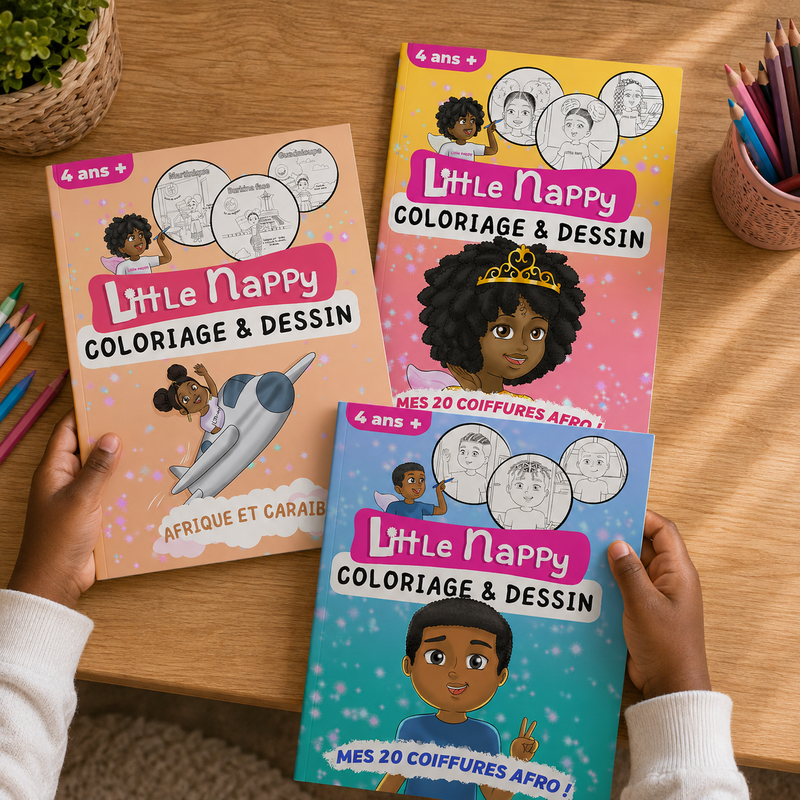 Pack 3 coloriages Little Nappy - coiffures afro, cultures et affirmations