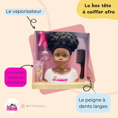 Coffret tête à coiffer afro Little Nappy et ses accessoires