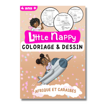 Charger l&#39;image dans la galerie, Coloriage et dessin Little Nappy - Cap sur l&#39;Afrique et les Caraïbes - Apprendre plusieurs cultures, langues, plats, tenue traditionnelle
